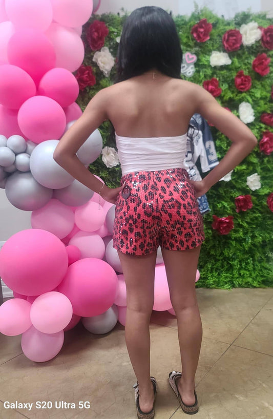 See Me Sequins Shorts Pink