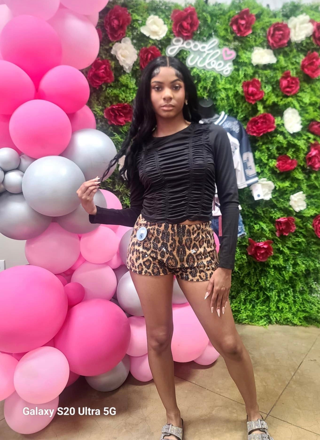 Leopard Sequins Shorts