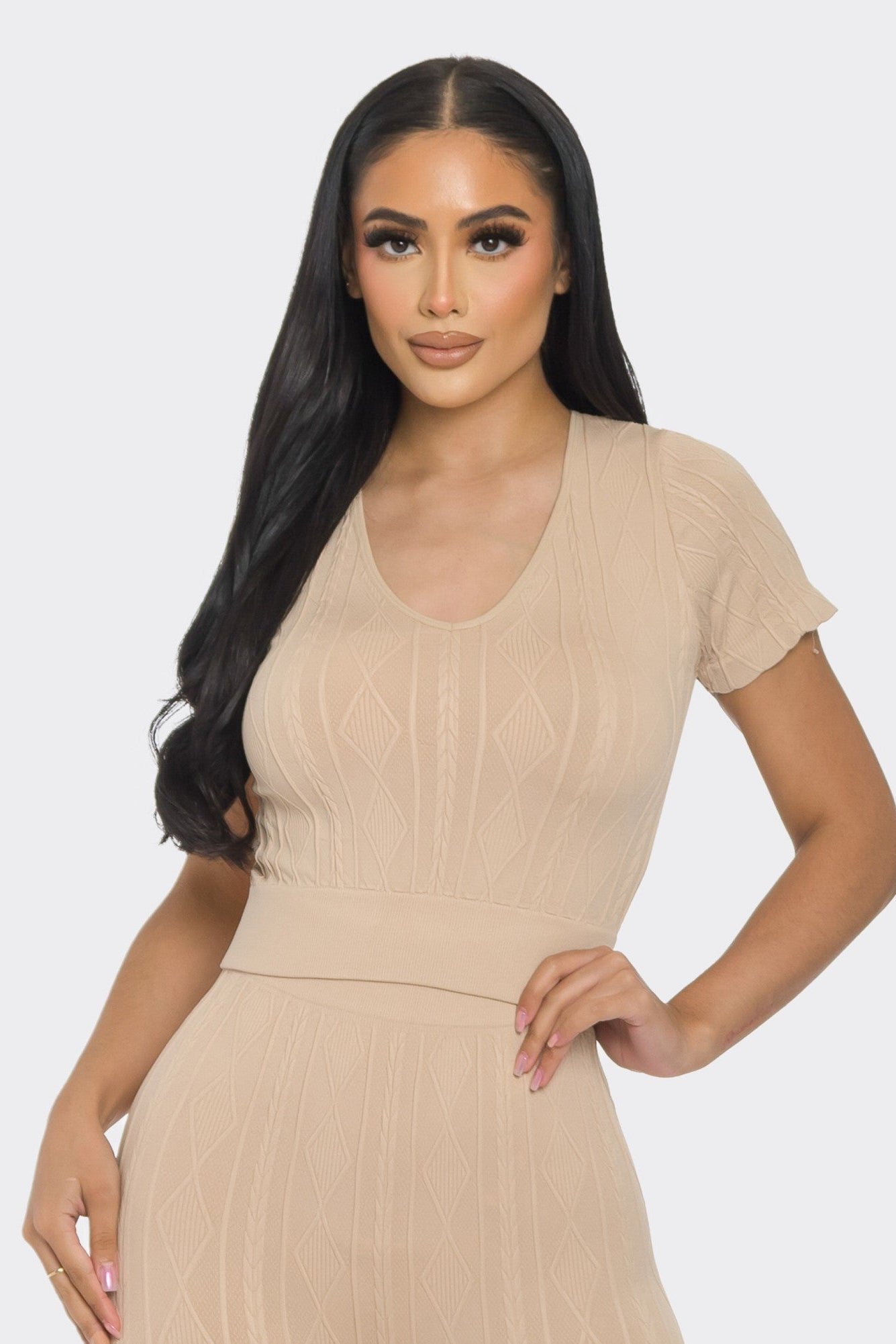 Tan Diamond Baby doll Top