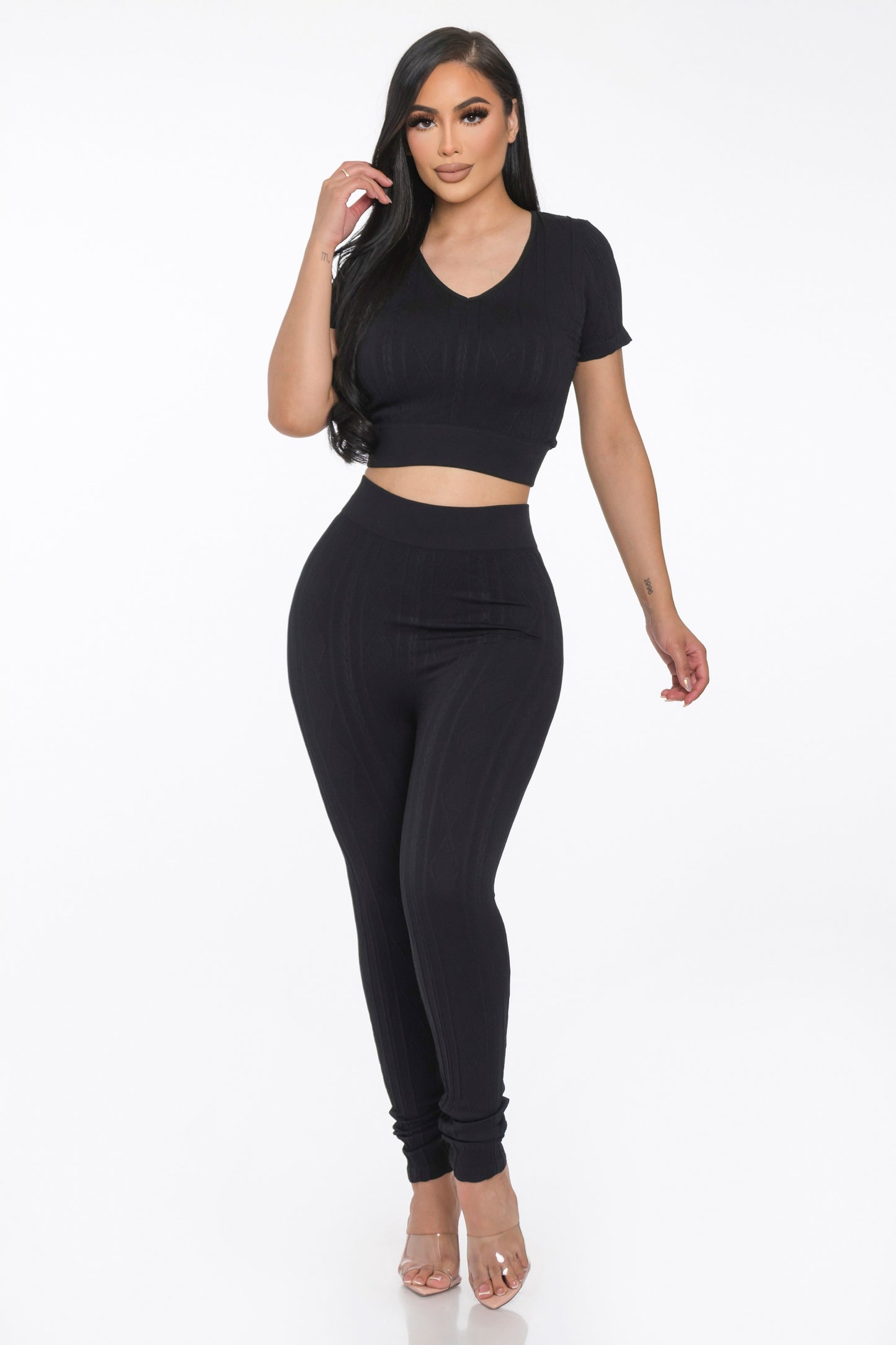 All Black Party Pant Set