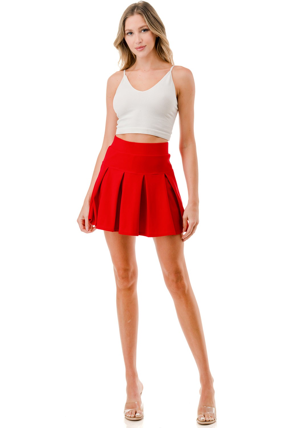 SCUBA PLEATED MINI SKORTS
