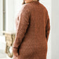 Coffee Cable Knit Drop Shoulder Loose Fit Sweater Dress