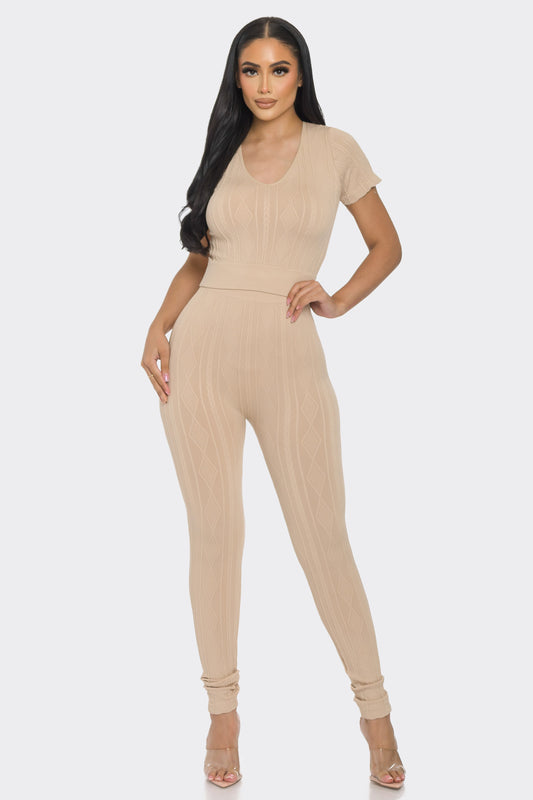 Tan Diamond Pant Set