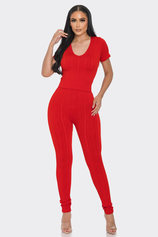 Red Diamond Pant Set