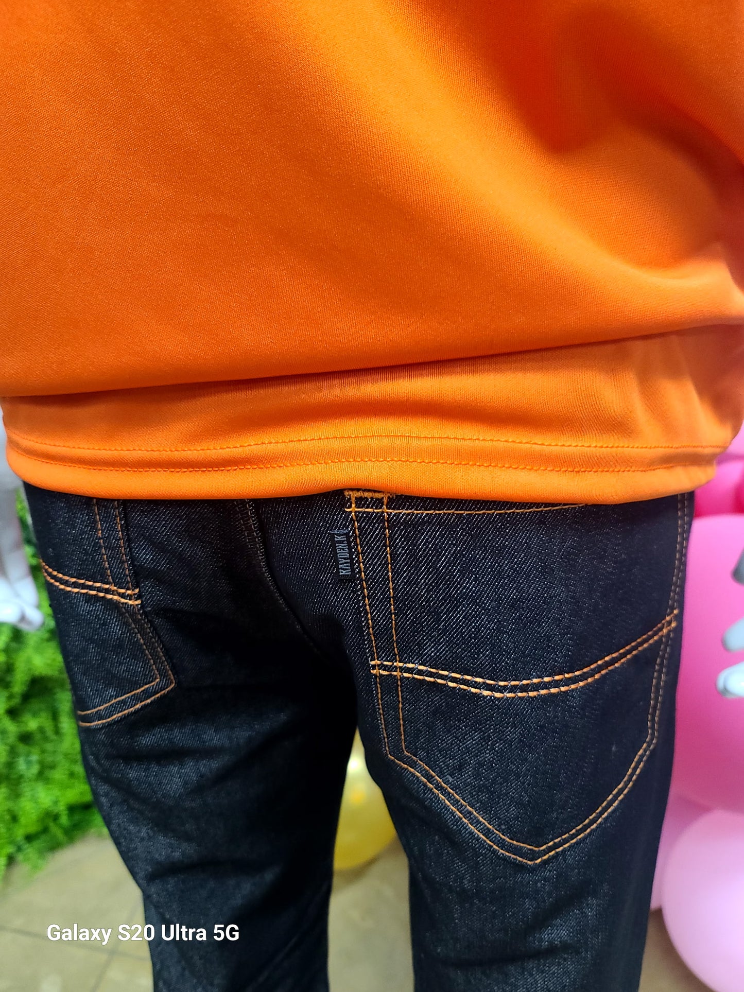 Orange Stitch Jeans