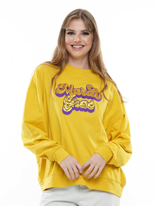 Long sleeve Mardi Gras shirt (PLUS SIZES)