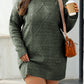 Mist Green Cable Knit Drop Shoulder Loose Fit Sweater Dress